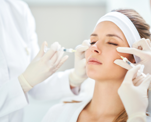 Woman receiving Botox injections